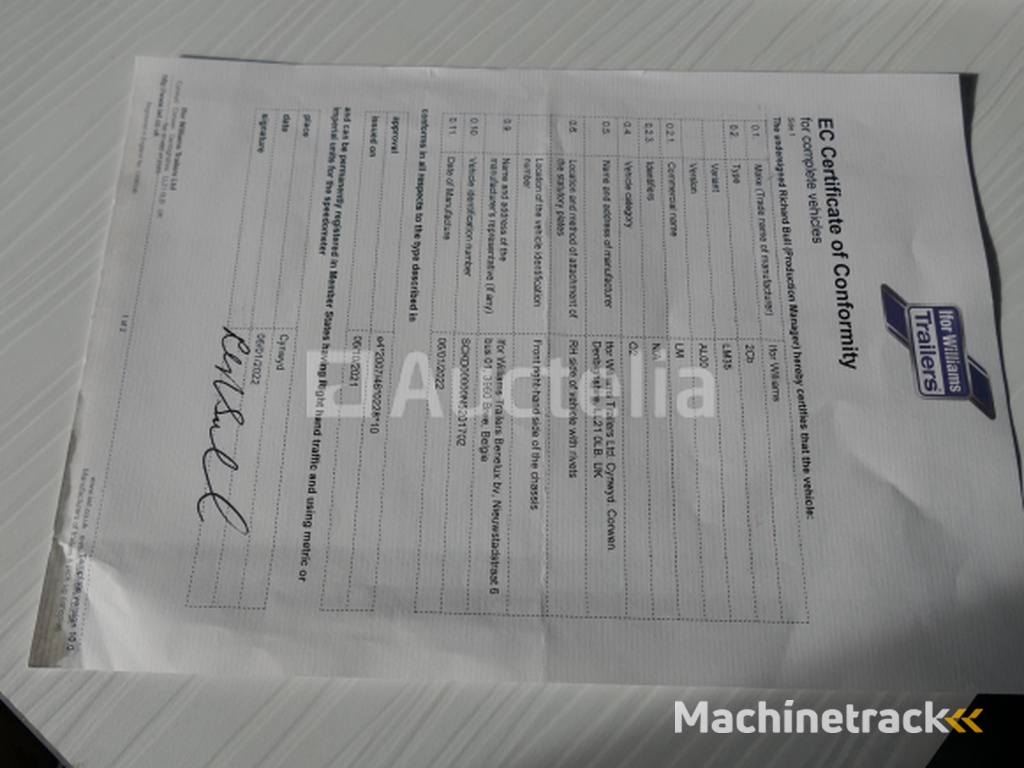 Ifor Williams 2Cb LM35 dubbelassige dieplader (VIN:SCKD00000N5201702)