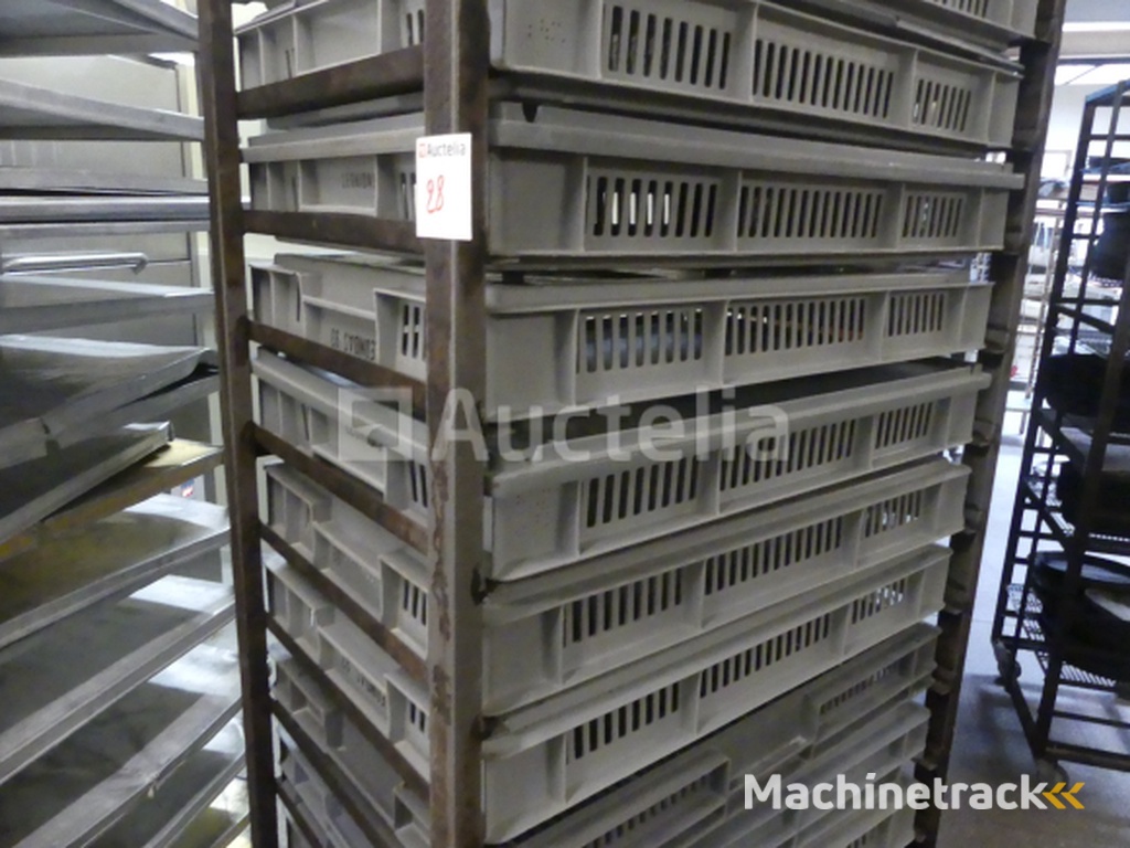 Trolley with plastic containers