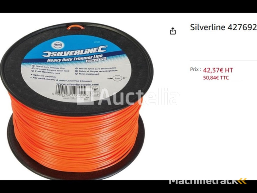 1x 377 m Heavy Duty Grastrimmer 2 mm SILVERLINE