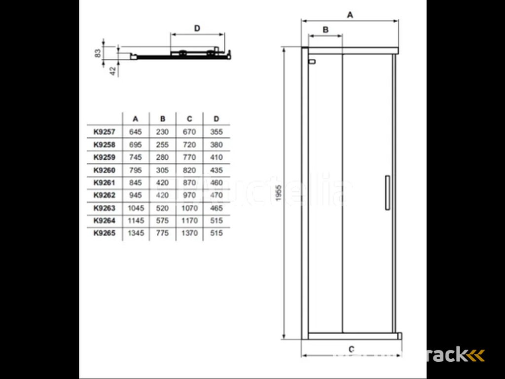 Ideal Standard Connect 2 - Schuifdeur, 2-delig, 90 cm, silver bright/helder glas K9261EO (nr. 15-15)