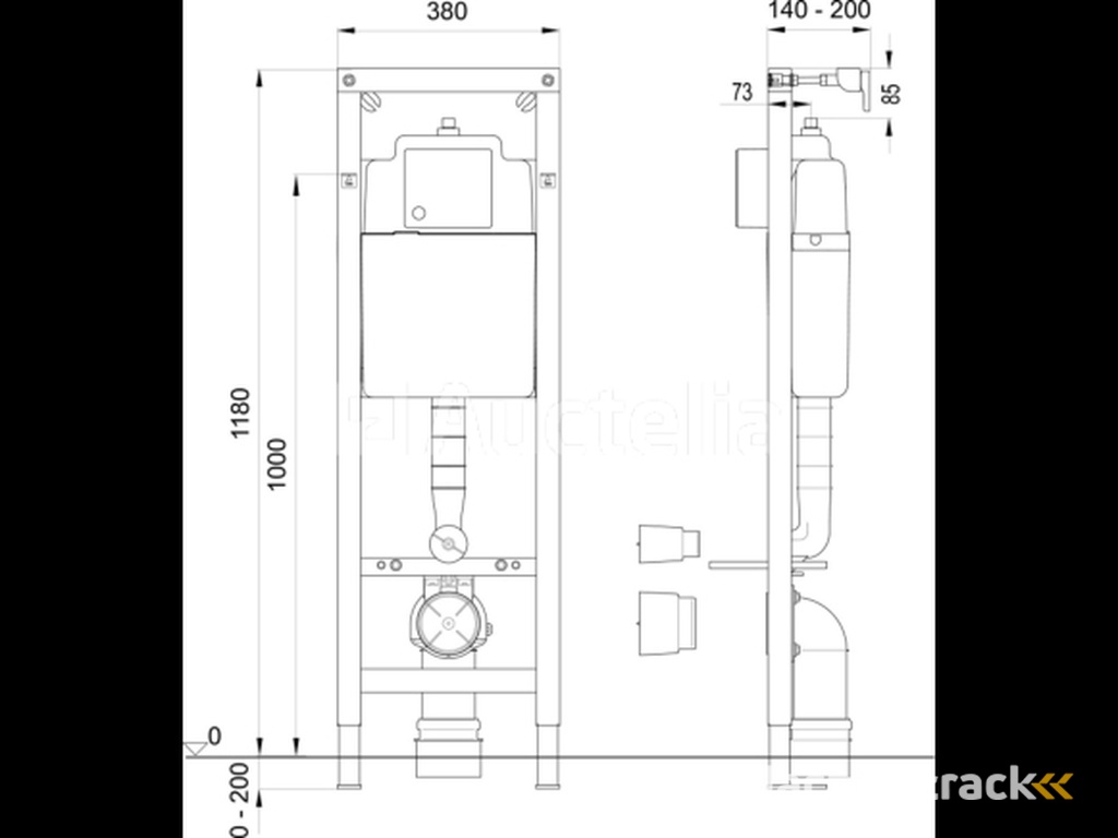 1 x Wisa XS Inbouwreservoir  - 118x38cm - frontbediening -  8050452701 (nr. 15-08)
