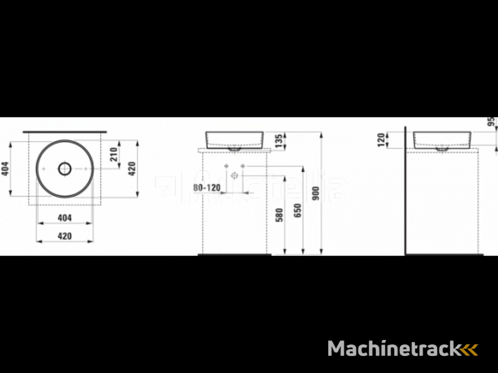 Laufen Kartell - Waskom 75x35 cm, diameter 42 cm, SaphirKeramik, wit (nr. 15-11)
