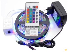 6-x-rgb-led-strip-5m-–-complete-kit-with-remote-control-and-adapter-–-smd-5050-–-300-led