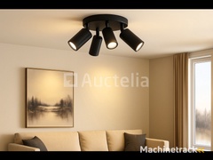 5-x-round-wall-light-gu10-–-4-rotatable-–-black-–-aluminium-–-ø200-mm-–-ip20