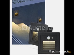 5-x-led-stair-lighting-with-sensor-–-3w-–-270-lm-–-3000k-warm-white-–-ip65-waterproof-–-recessed-square-–-anthracite-ly03