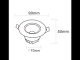 Thumbnail of 50 x Recessed LED Spot – 7W – Rotatable – Silver – 6500K Cold white – Ø70mm – IP20