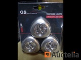 Minituur van 2 sets van 3 LED-lampen ontsteking door aanraking