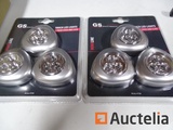 Minituur van 2 sets van 3 LED-lampen ontsteking door aanraking