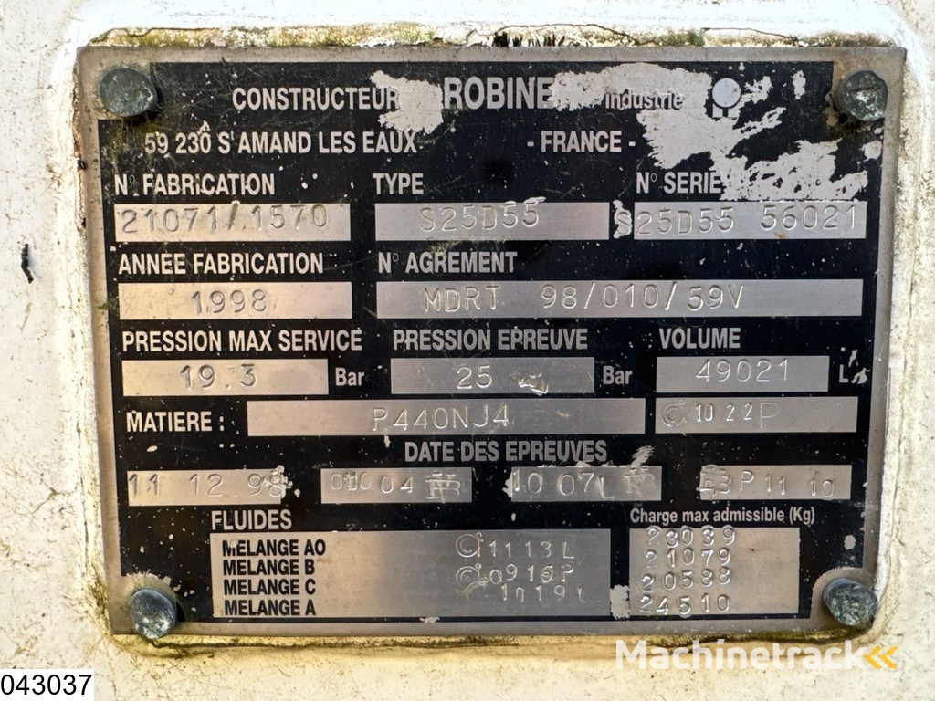 Robine Gas 49.021 Liter, LPG GPL Butane gas, 1 Comp