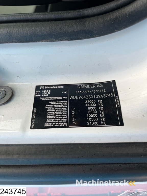 Mercedes Arocs 3240 8X4, EURO 6, Steel suspension, Palfinger