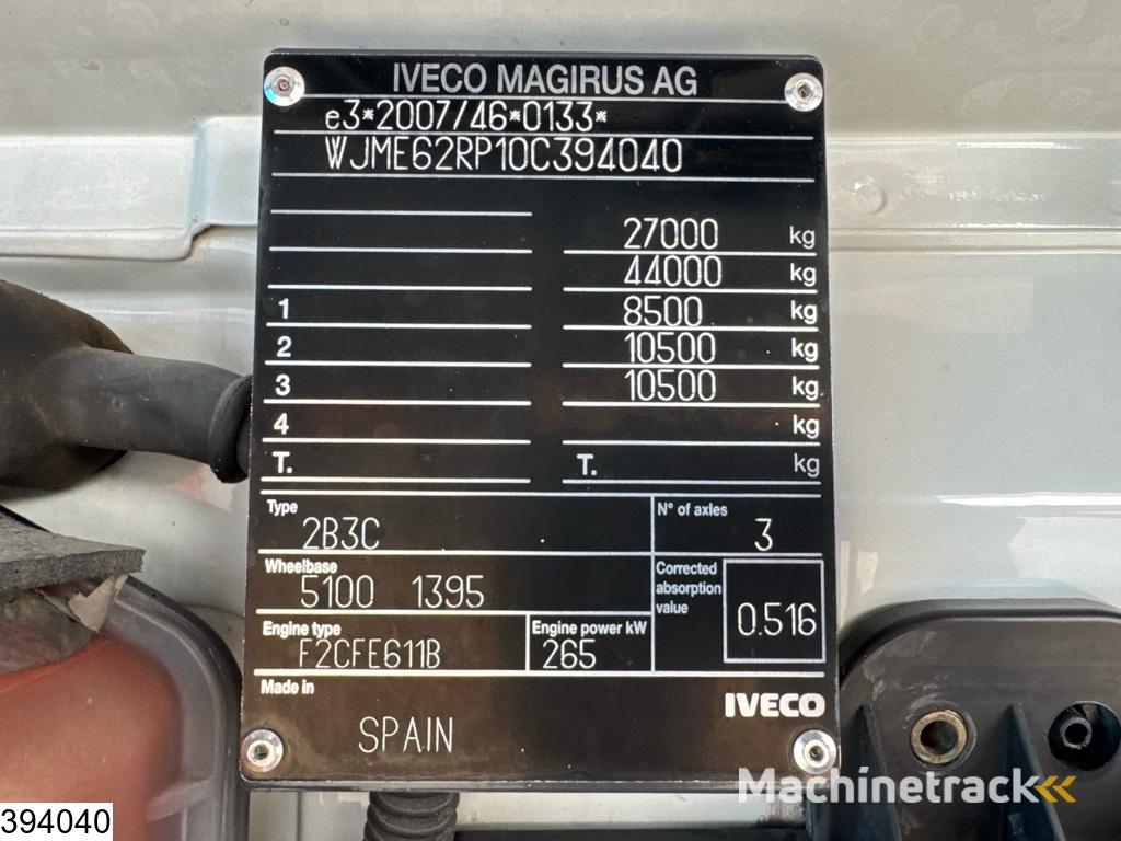 Iveco X-Way 360 6X4, EURO 6, Steel suspension, Palfinger