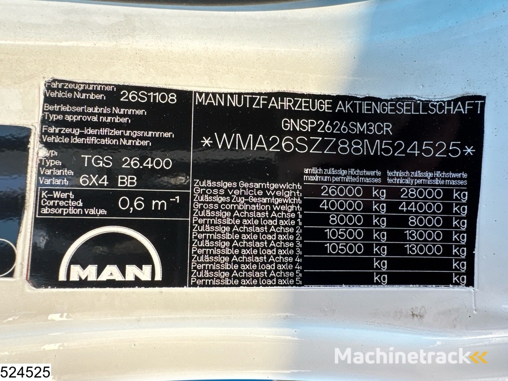 MAN TGS 26 400 6x4, EURO 4, HYVALIFT, Leaf suspension