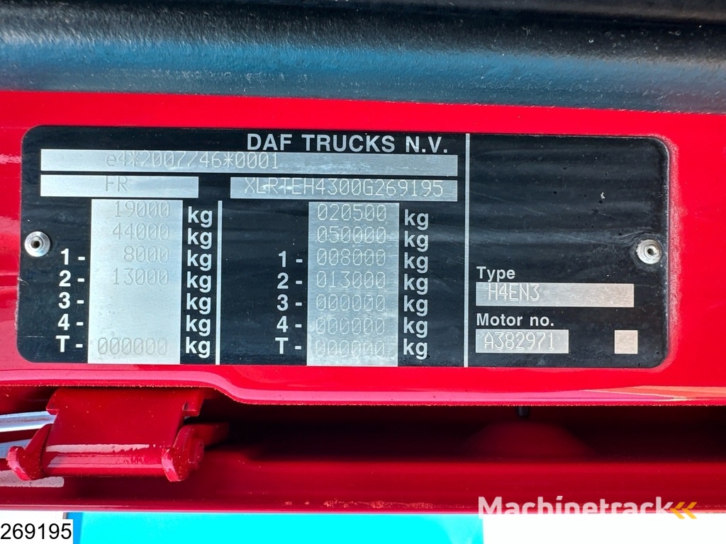 DAF XF 480 EURO 6, Standairco, PTO