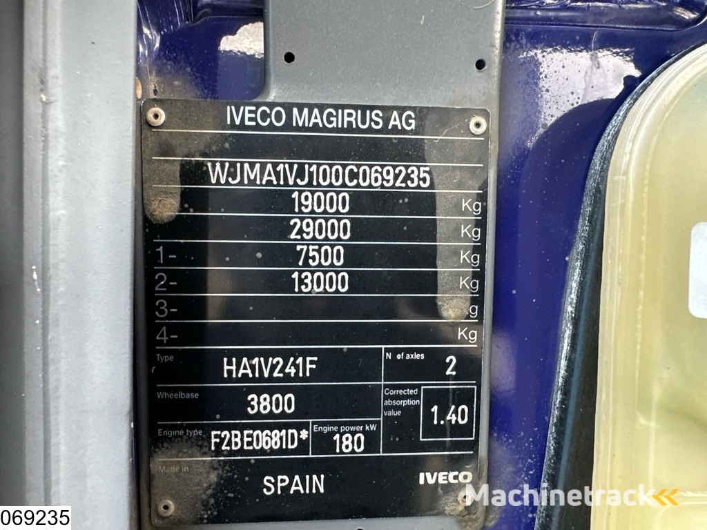 Iveco EuroTech Cursor 240 Manual, Steel suspension, PTO