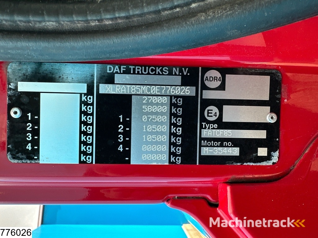 DAF 85 CF 460 6x4, Manual, Steel suspension, Retarder