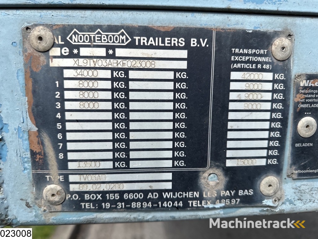 Nooteboom open laadbak 42000 KG, 7,15 mtr extendable