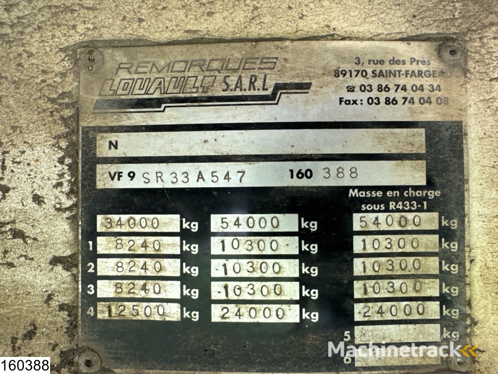 Louault Lowbed 34,000 kg, Steering axle, Hydraulic, Winch