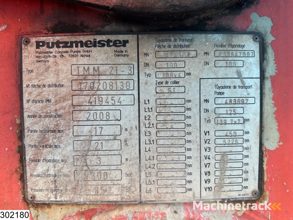 Mercedes Actros 3241 8x4, PUMI,  Putzmeister, 21 MTR, Telligent 16