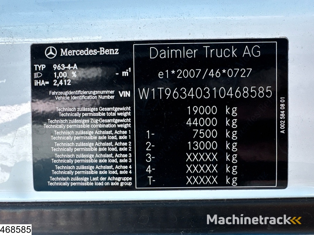 Mercedes Actros 1845 EURO 6, Mirrorcams, New tyres