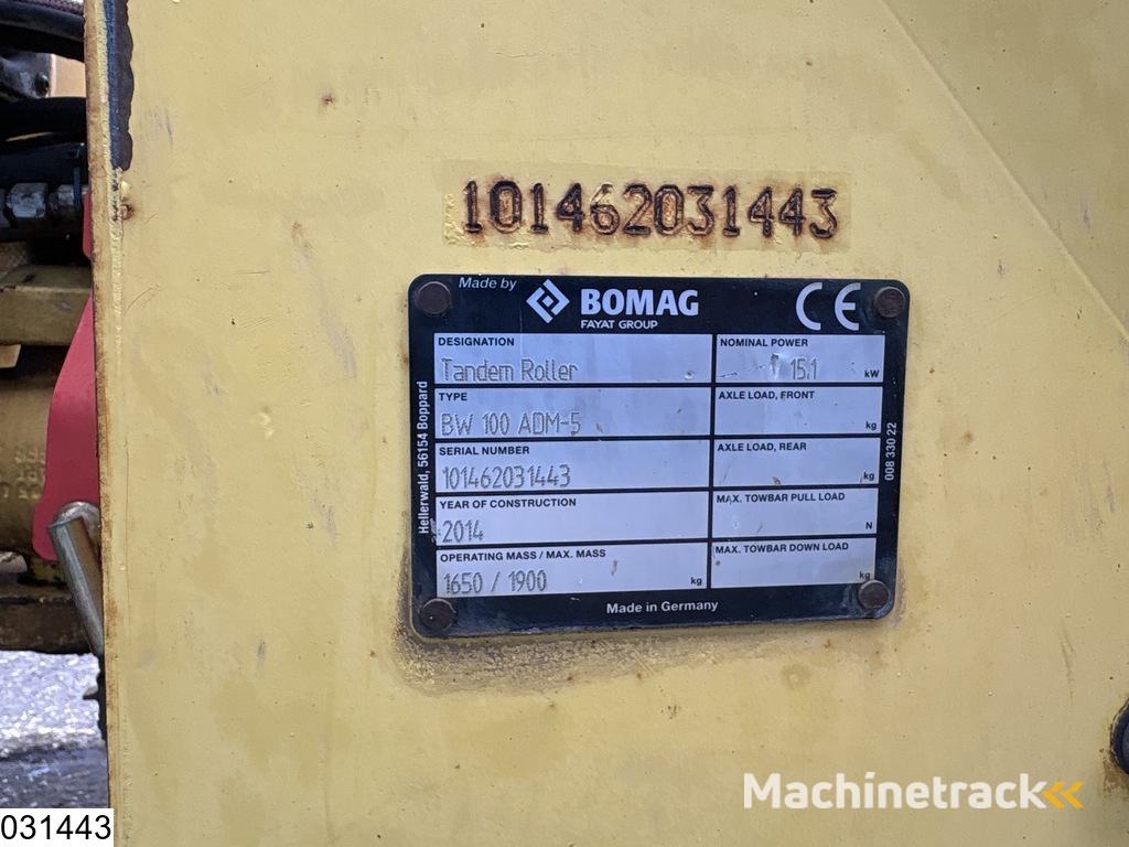 Bomag BW 100ADM-5 2252h, 15.1KW