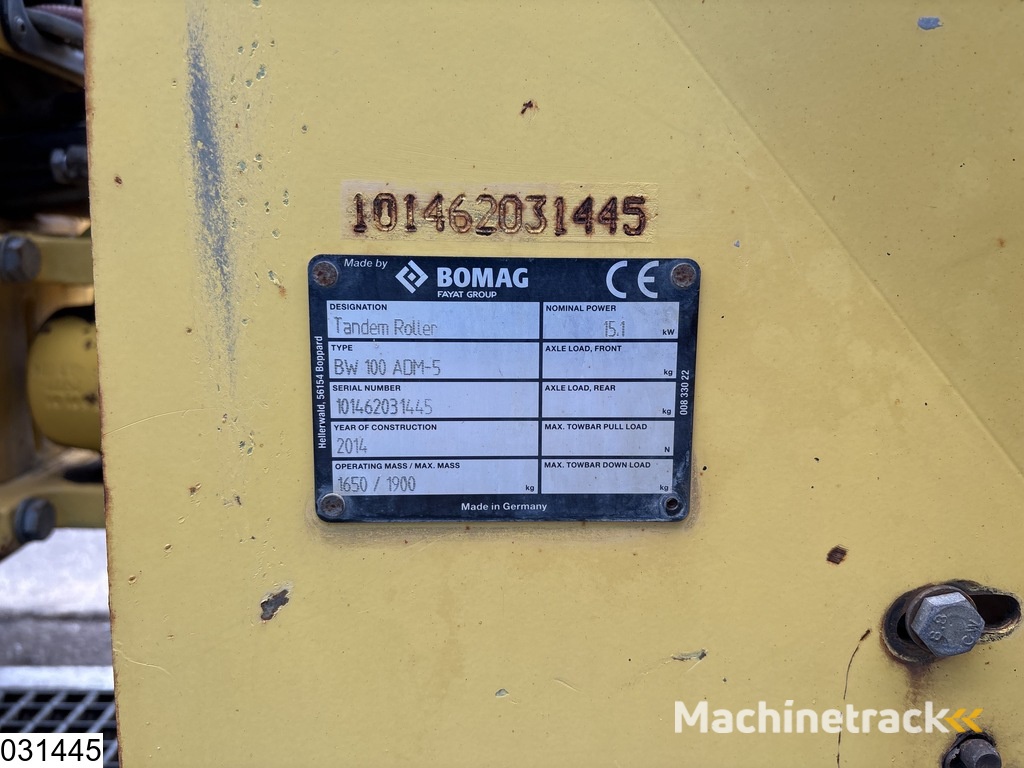 Bomag BW 100ADM-5 15,1KW, 1613h