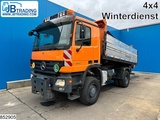 Minituur van Mercedes Actros 1832 4X4, Grit spreader, Snow plough, Tipper