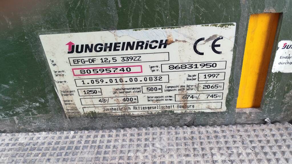 Jungheinrich EFG215 1.25 ton 3-Wieler Elektrisch, Mast 2F339 3074