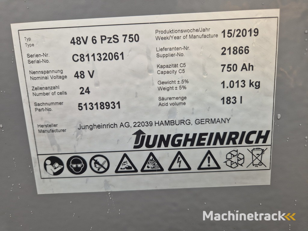 Jungheinrich EFG220 2 ton 3-Wieler Elektrisch, Mast 3F480  4792 uur.