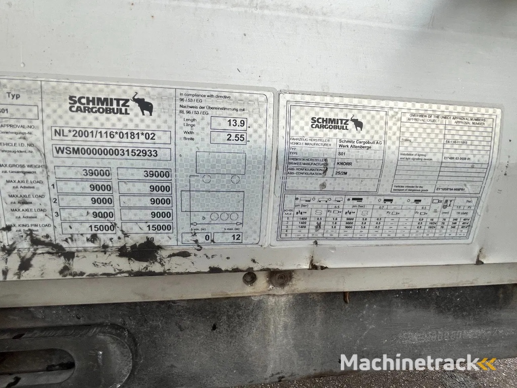 SCHMITZ CARGOBULL SCS 24/L - 13.62 E B - DISC - NL - Sliding Roof - 65.137