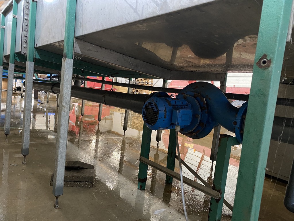 Pompoenenwasser borstelmachine