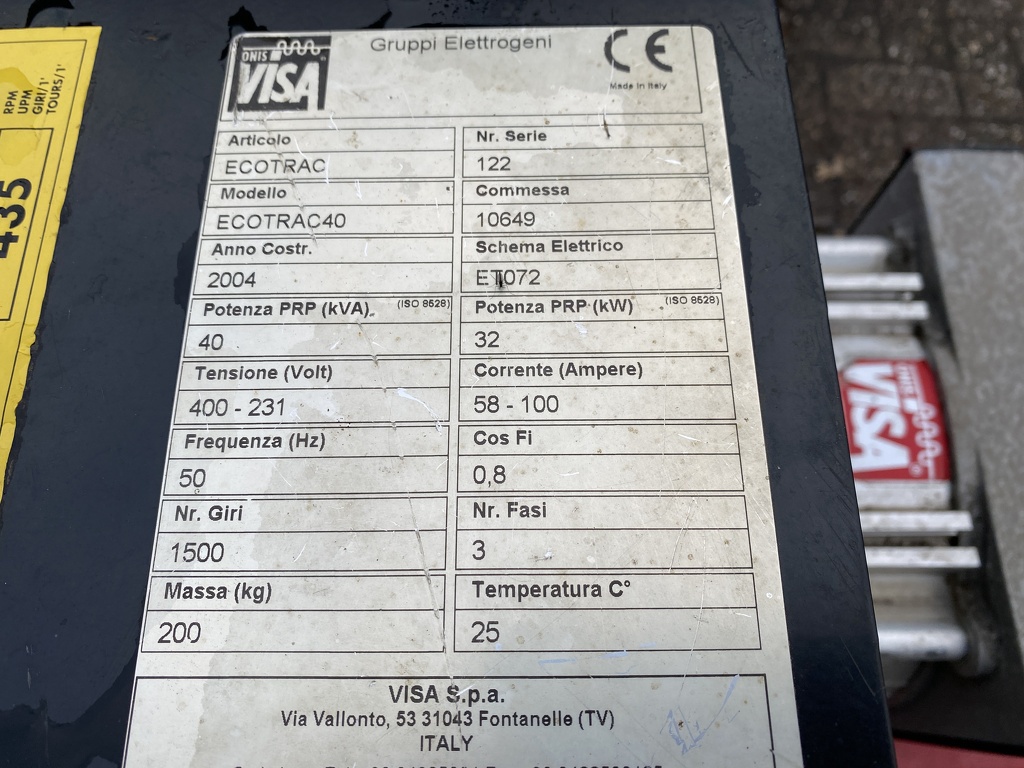 Stroomaggregaat generator 40 Kva