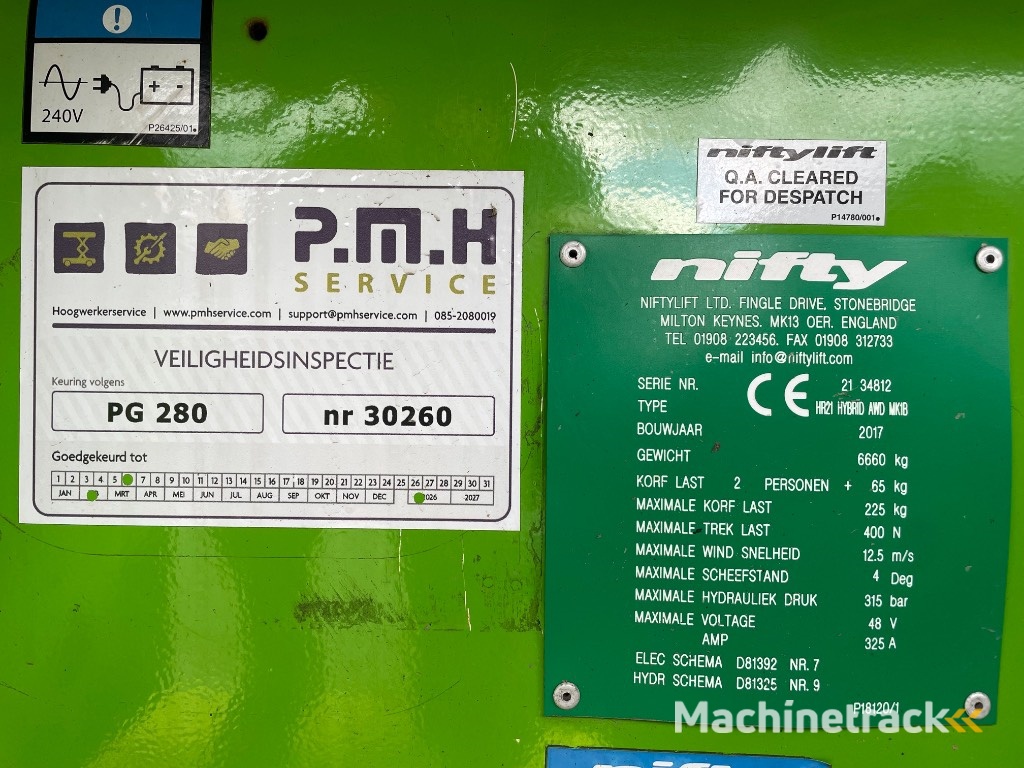 Niftylift HR 21 HYBRID