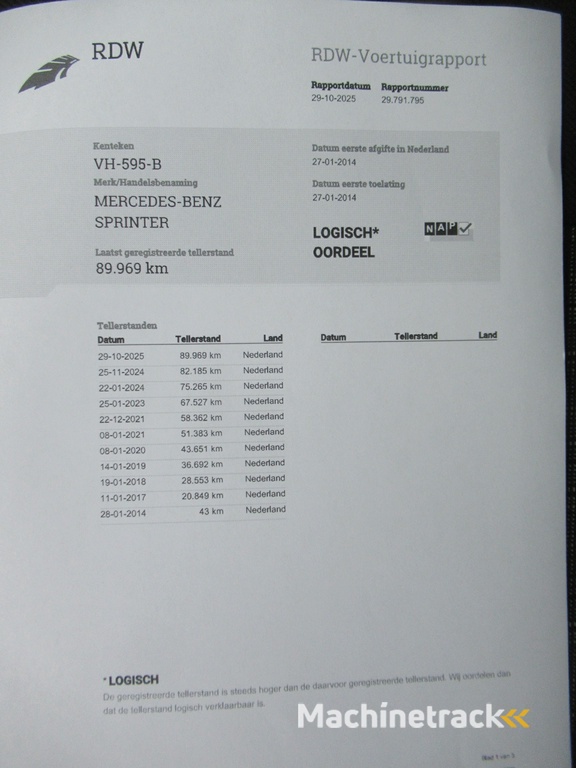 Mercedes-benz Sprinter 316 1.8 NGT 366 Benzine + aardgas CNG Kipper