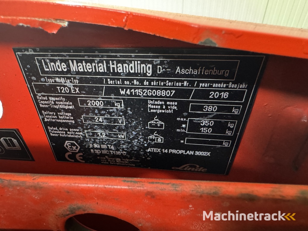 T 20 * DEMO !! Atex Proplan EX 3GD / Zone 2 & 22 !! Tilting Forks !! NEW battery !!