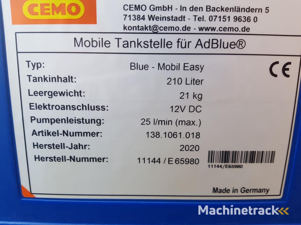 Cemo ad blue tank