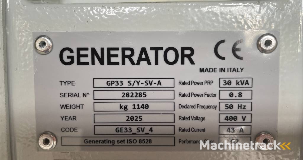 Yanmar 4TNV98C - 33 kVA - Stage V Genset - DPX-19909