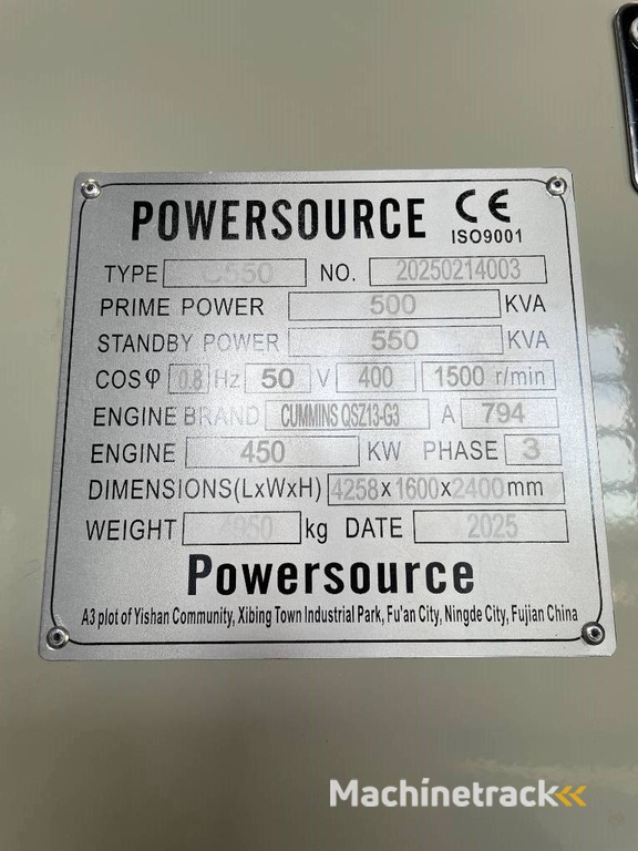 Cummins QSZ13-G13 - 550 kVA Generator - DPX-19846