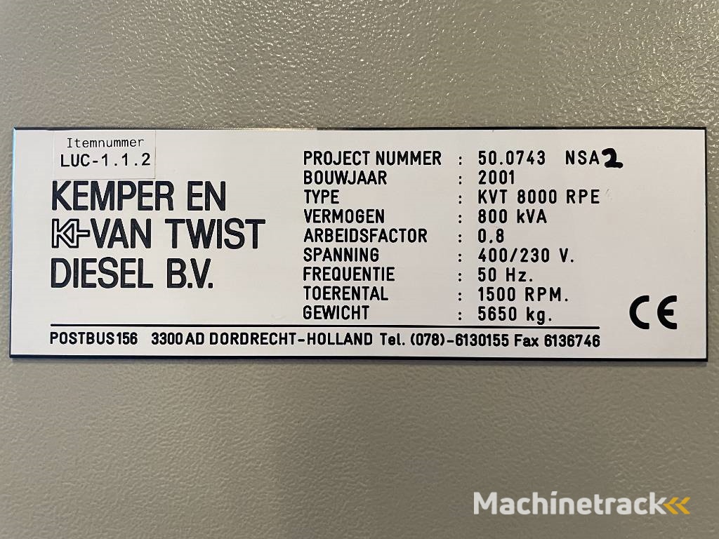 FG Wilson P800 - 880kVA used Genset - DPX-12645