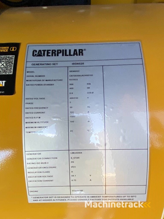 CAT DE500GC - 500 kVA Stand-by Generator - DPX-18220