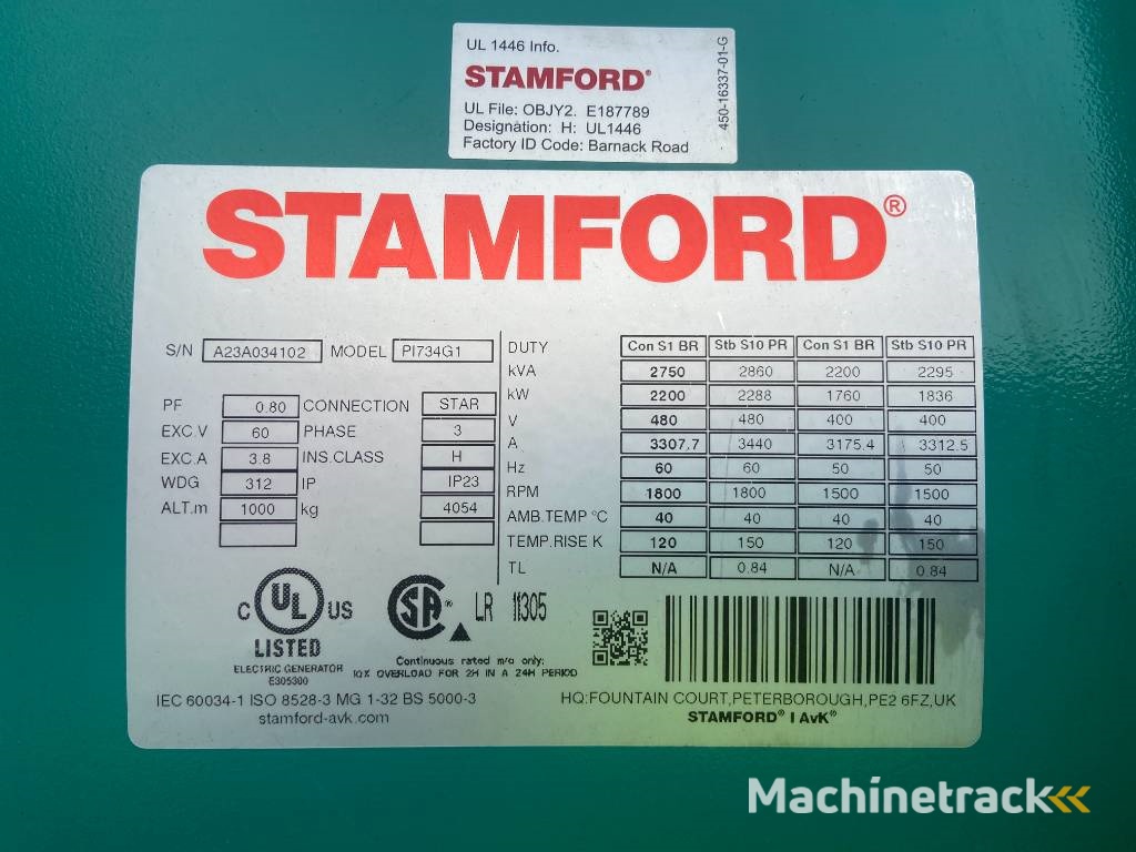 Cummins C2250D5 - 2.250 kVA Genset - QSK60 - DPX-18536-A