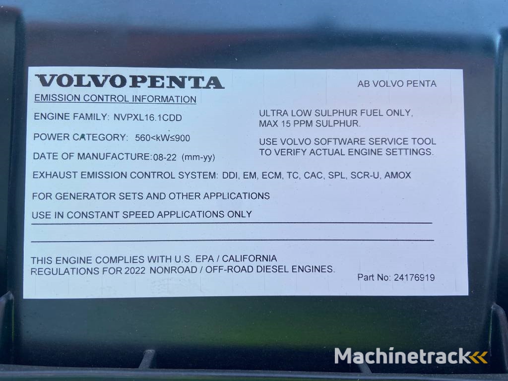 Volvo TWD1683GE - 740 kVA Stage V - DPX-19040-O