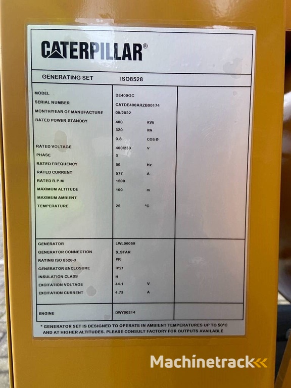 CAT DE400GC - 400 kVA Generator - DPX-18218