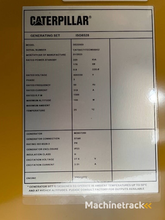 CAT DE220E0 - 220 kVA Generator - DPX-18018