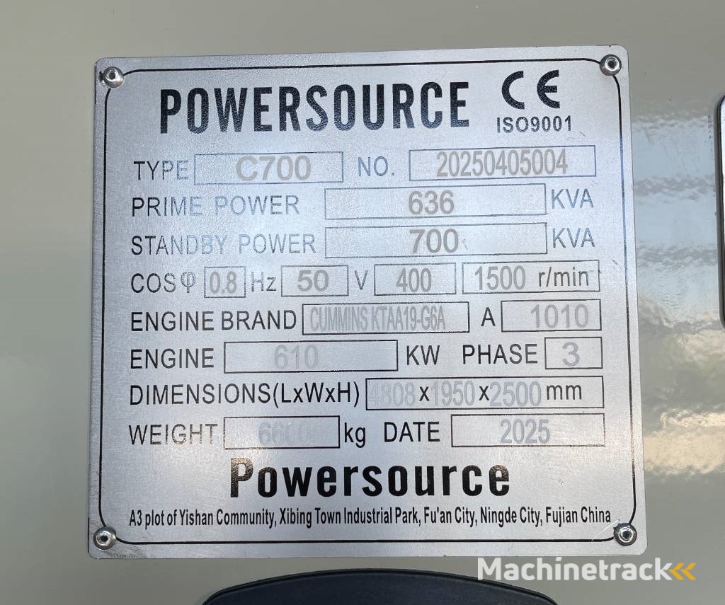 Cummins KTAA19-G6A - 700 kVA Generator - DPX-19848