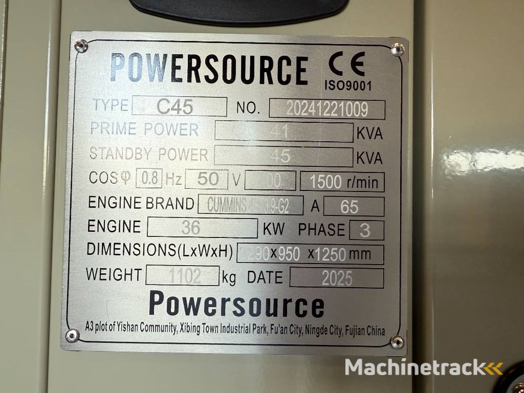 Cummins 4BT3.9-G2 - 45 kVA Generator - DPX-19831