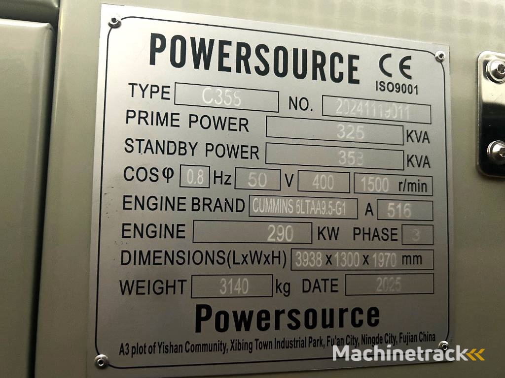 Cummins 6LTAA9.5-G1 - 360 kVA Generator - DPX-19843