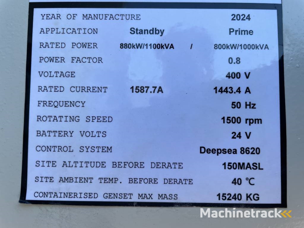 Cummins KTA38-G5 - 1100 kVA Generator - DPX-18815
