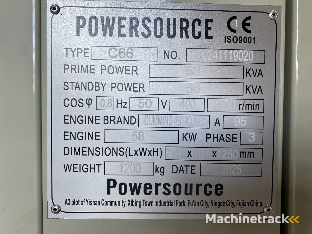 Cummins 4BTA3.9-G2 - 66 kVA Generator - DPX-19833