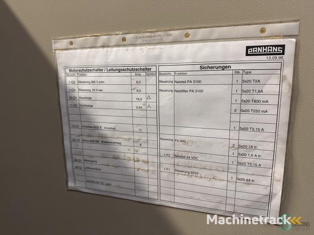 Panel saws Panhans Euro 5 1998