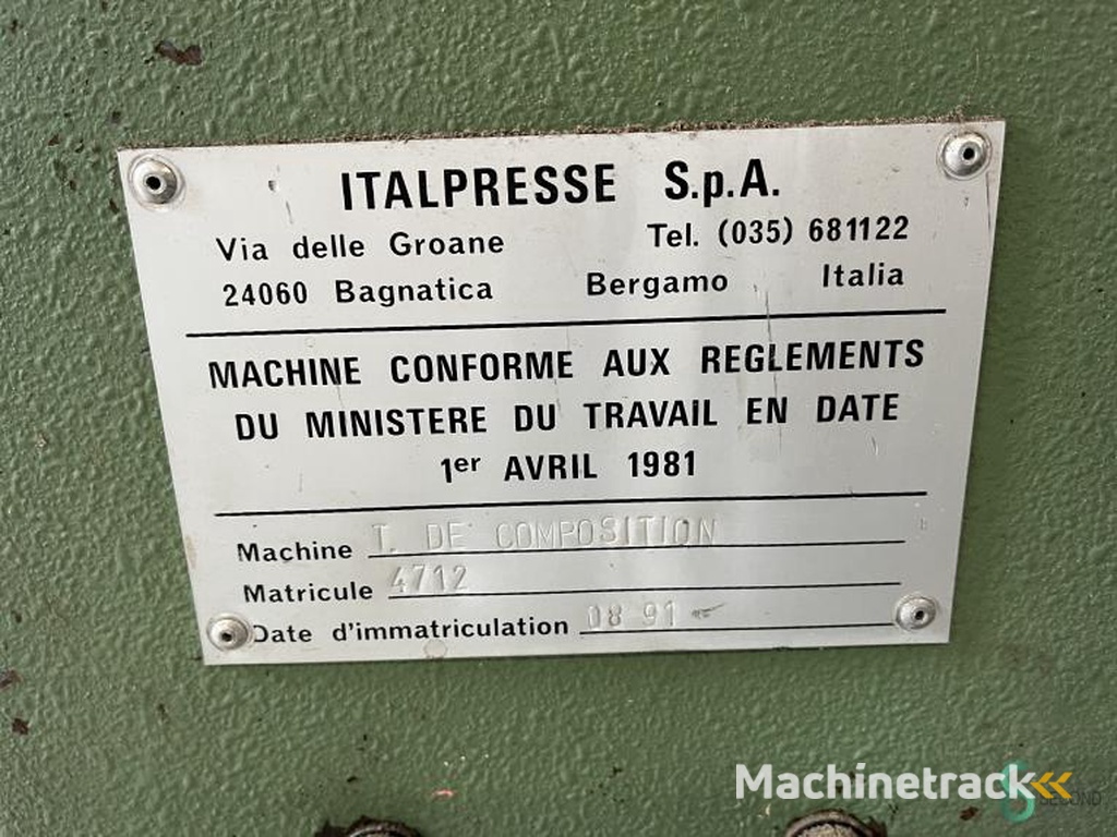 Fineerpersen Italpresse GB/13 1991